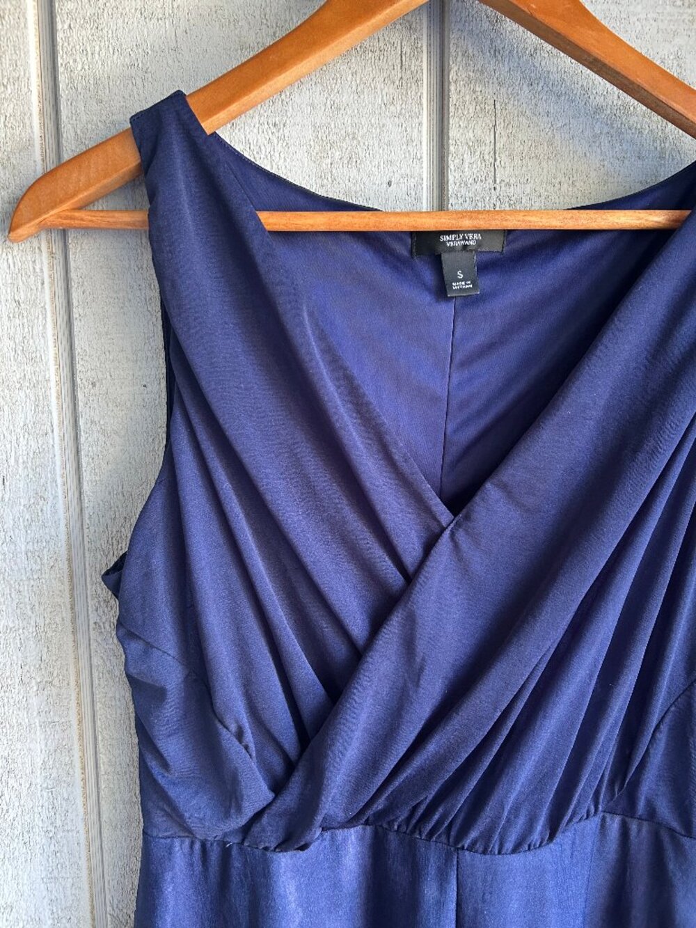 NWT Simply Vera by Vera Wang Long High-Low Tank Dress Navy & Purple Tie Dye Sz S - Picture 4 of 10